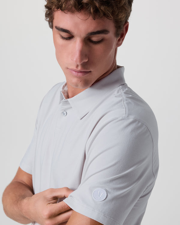 Short Sleeve Feather Polo | Frost Grey